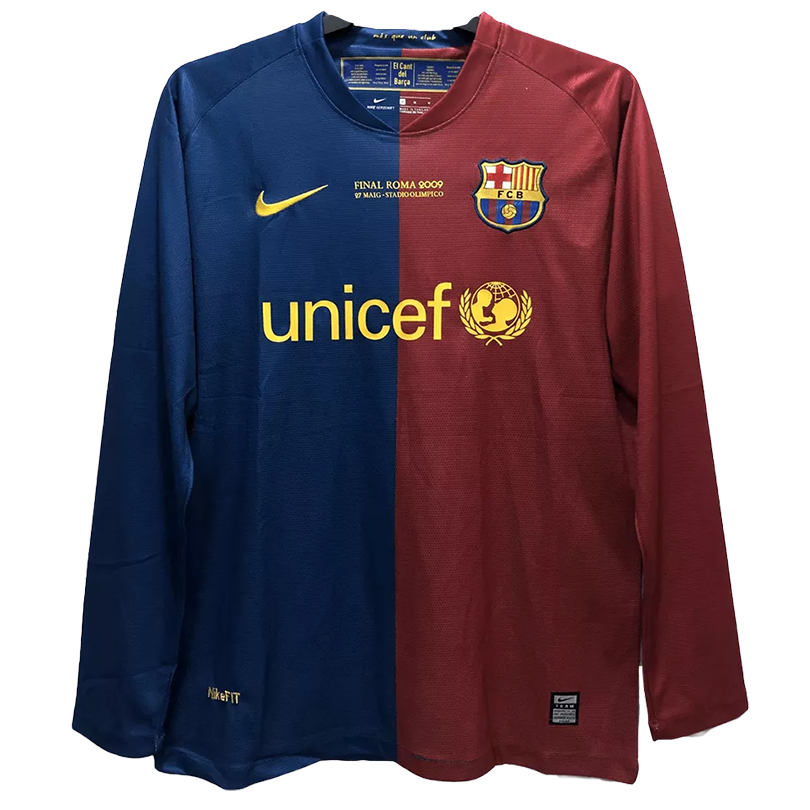 Barcelona 08/09 Men's Home Retro Long Sleeve Shirt UCL Edition