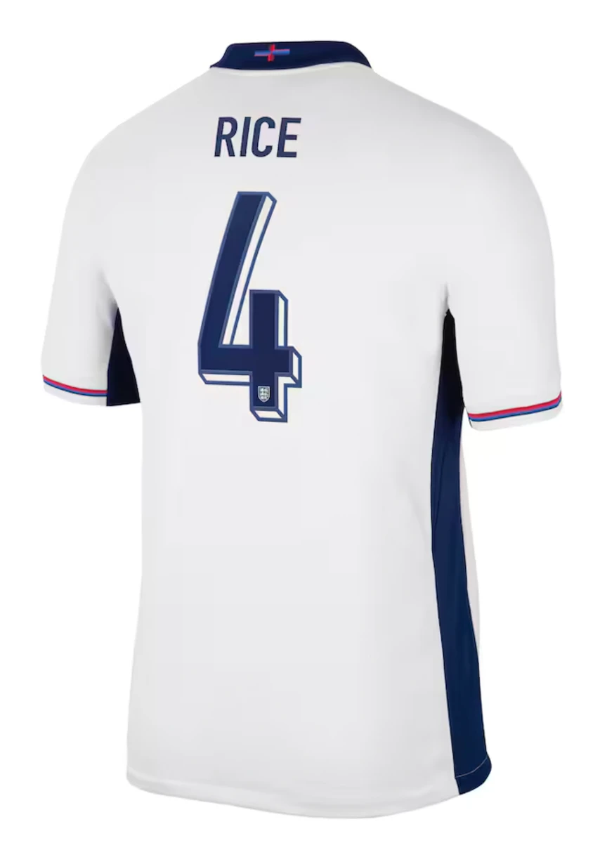 RICE #4 England 2024 Stadium Men's Home Shirt