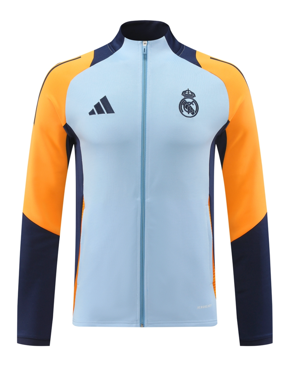 Real Madrid 24/25 Men's Light Blue Long Zip Jacket