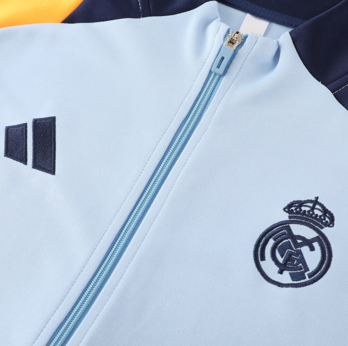 Real Madrid 24/25 Men's Light Blue Long Zip Jacket