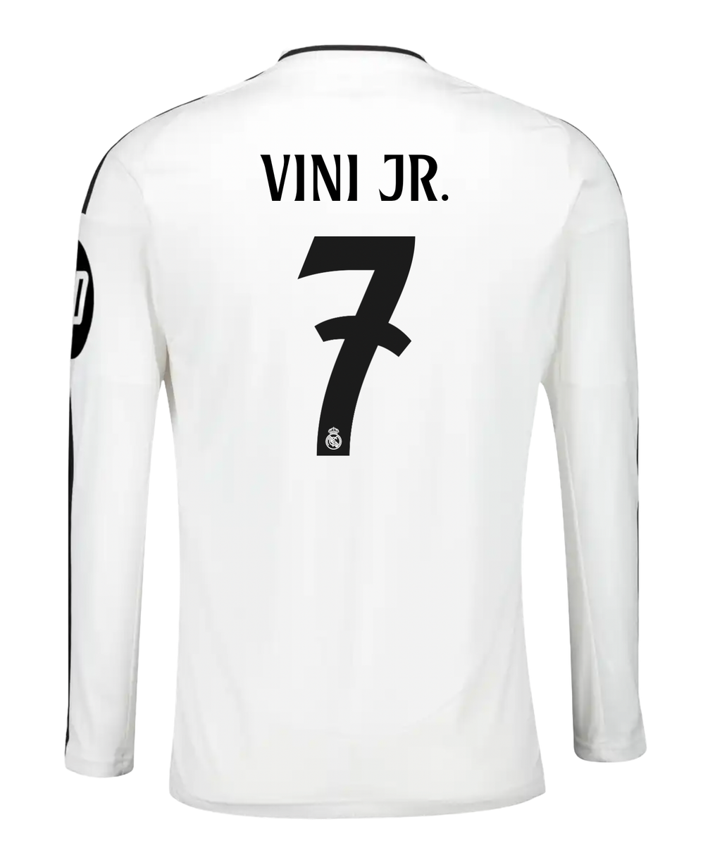 VINI JR #7 Real Madrid 24/25 Men's Home Long Sleeve Shirt