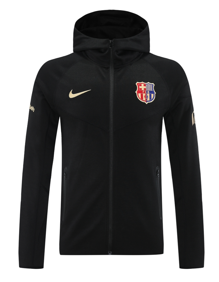 Barcelona 24/25 Men's Black Long Zip Hoodie Tracksuit