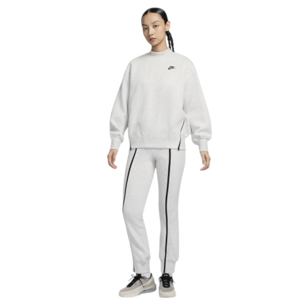 Nike Women's Grey Oversized Crew-Neck Sweatshirt