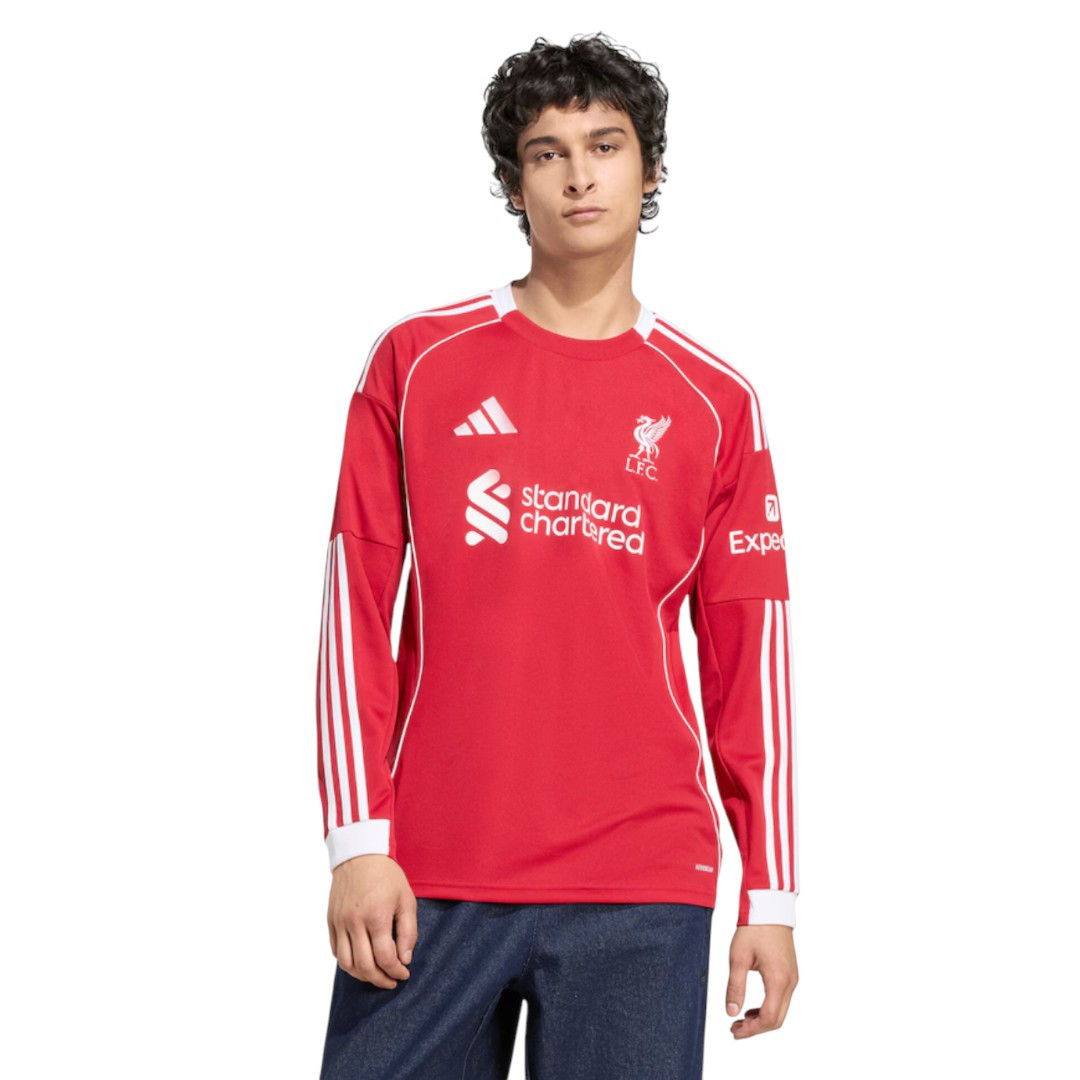 M.SALAH #11 Liverpool 25/26 Men's Home Long Sleeve Shirt - PL Font