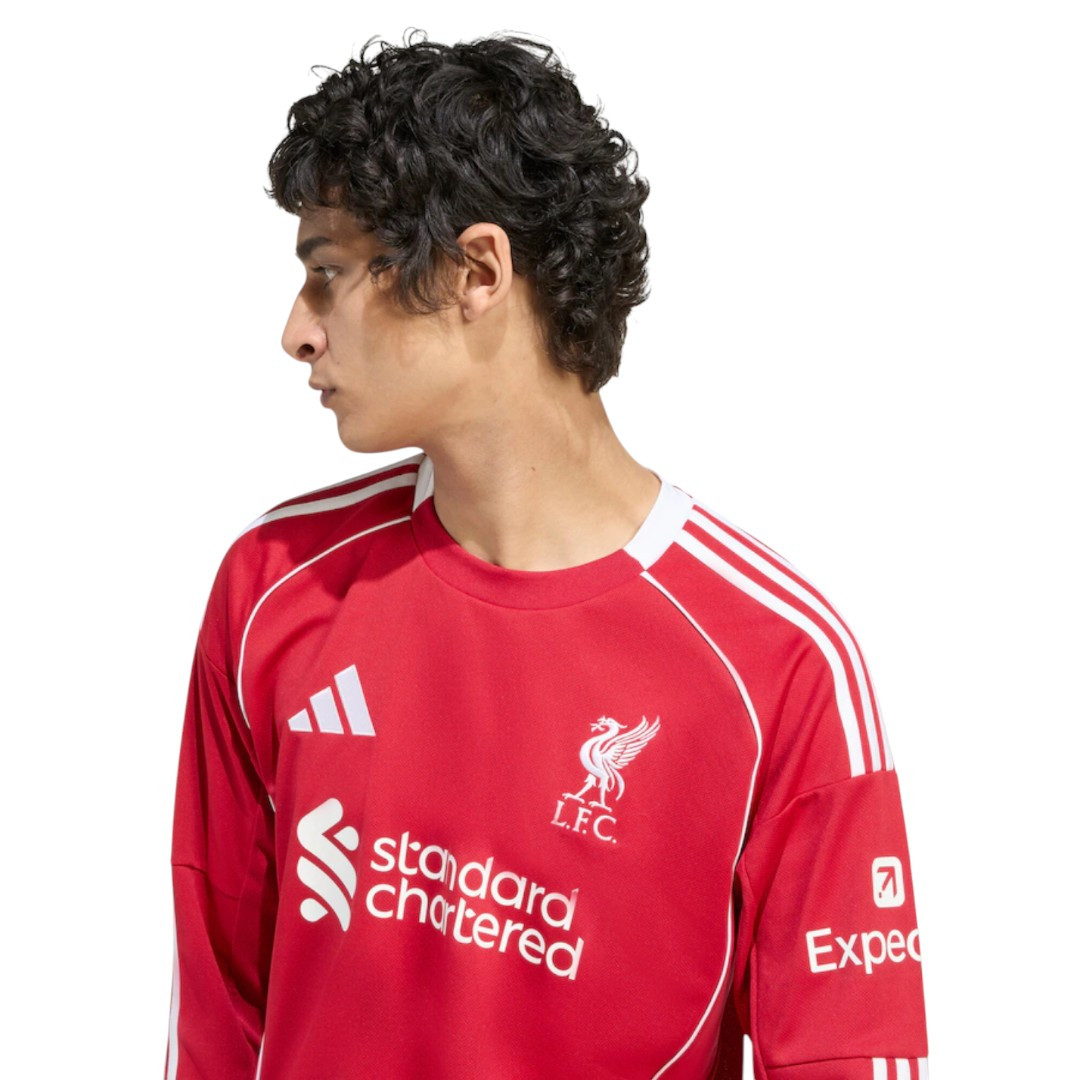 M.SALAH #11 Liverpool 25/26 Men's Home Long Sleeve Shirt - PL Font
