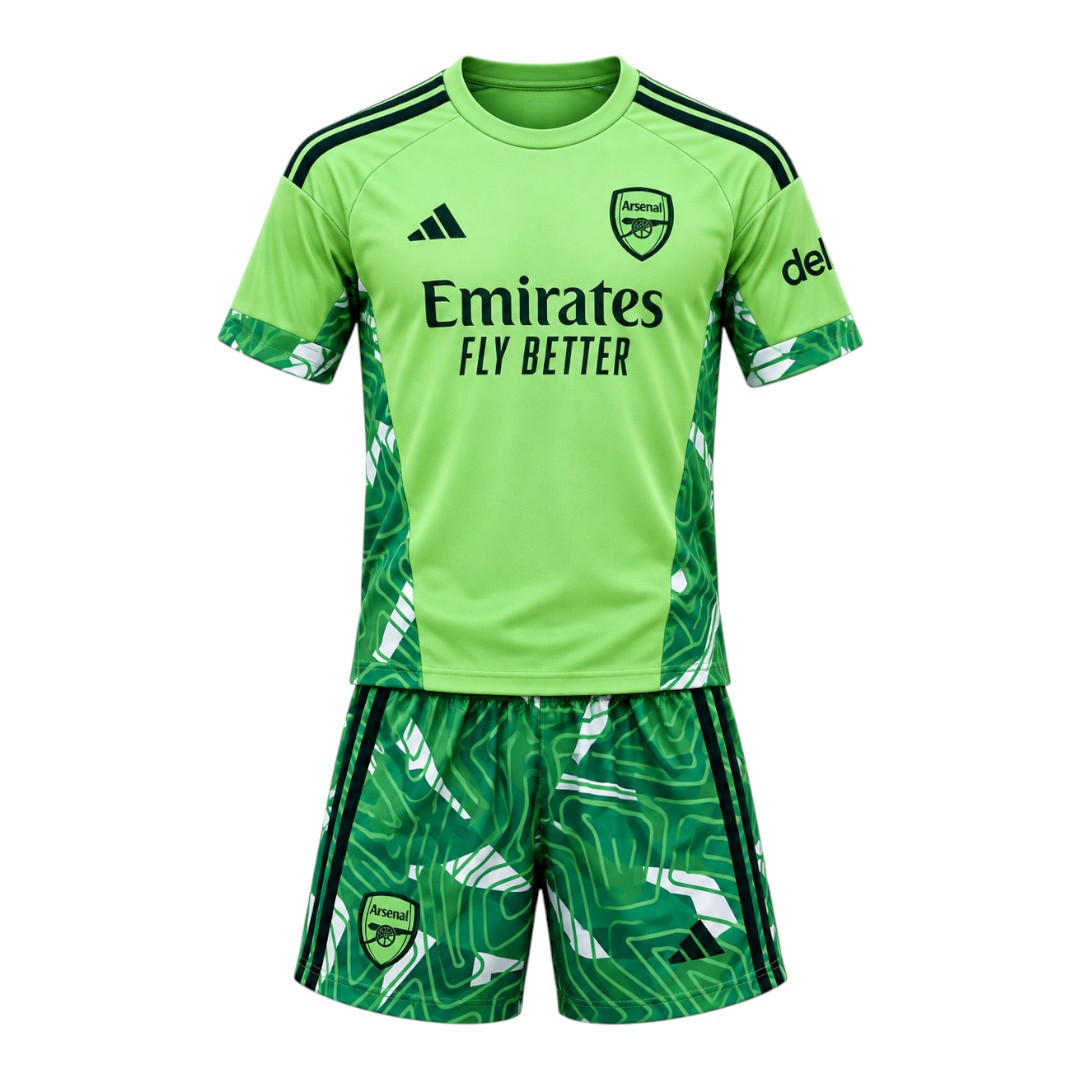 Arsenal 26/27 Kid's Light Green Goalkeeper Set
