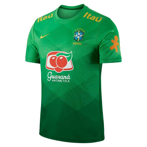 Brazil 20/21 Men's Green Pre-Match Training Retro Shirt