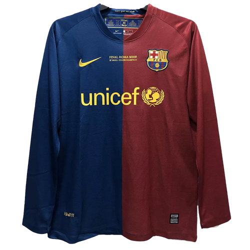 Barcelona 08/09 Men's Home Retro Long Sleeve Shirt UCL Edition