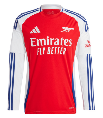 RICE #41 Arsenal 24/25 Men's Home Long Sleeve Shirt - Arsenal Font