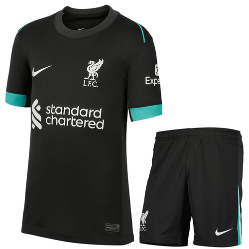 M.SALAH #11 Liverpool 24/25 Kid's Away Shirt and Shorts - PL Font