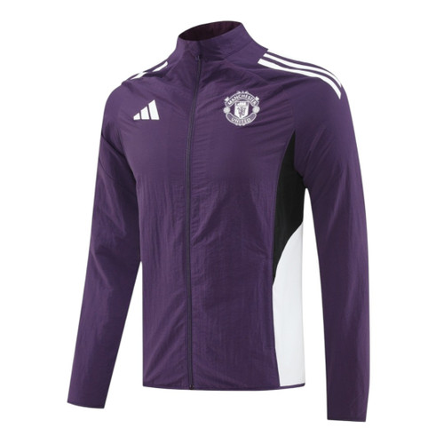 Manchester United 25/26 Men's Purple Long Zip Windbreaker