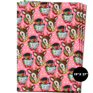 Hollydaze Snowman & Deer Gift Wrap Sheets Hollydaze Snowman & Deer Gift Wrap Sheets