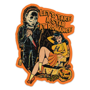 Let's Take a Stab at Romance Vinyl Sticker Let's Take a Stab at Romance Vinyl Sticker