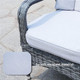 Details of Patio Fire Pit Set 6 Seats Rectangular Aluminum Table with Chairs 