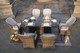 6-Seat Patio Gray Firepit and Ice Bucket Dining Table Set with Standard Height Chairs