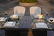 6-Seat Patio Gray Firepit and Ice Bucket Dining Table Set with Standard Height Chairs