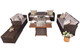 Outdoor Patio Furniture Set with Rectangular Fire Pit  Fire & Ice Aluminum Tabletop Brown