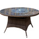 Details of Patio 7-Pieces Brown Wicker Dining Set with Round Table 