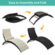 2-Peice Patio Wicker Foldable Chaise Lounger with Removable Cushion and Pillow 