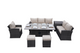 7-Piece Patio Fire Pit Wicker Dining Sofa Set with Cushions