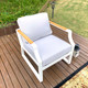 White Iron Conversational Sofa Set with Drink Cooler Coffee Table