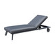 Outdoor Metal Chaise Lounge with Two Side Table in Dark Gray