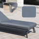 Outdoor Metal Chaise Lounge with Two Side Table in Dark Gray