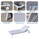 Patio Outdoor Metal Chaise Lounge with Two Side Table in White