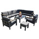 Dark Gray 8-Piece Aluminum Patio Seating Sofa Set