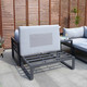 Patio 5-Pieces Gray Aluminum Sofa Set with Coffee Table and Stools