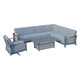 Dark Gray Patio Seating Sofa Set with Aluminum Table and Cushions