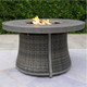 Gray Aluminum Round Propane Fire Pit Table