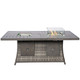 6 Seats Rectangular Fire Pit Tables with Fire & Ice Options Gray