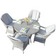 Patio Dining Set Whitewash Dining Table With 4 Chairs 