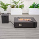 Direct Wicker New Outdoor Cement Fire Pit Table Rectangle in Black