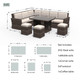 Size of Direct Wicker 8-Piece Patio Seating Sofa Set 
