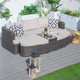 Outdoor Daybed Patio Furniture Sunbed in Brown