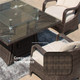 Details of Direct Wicker Outdoor 4-Seat Square Gas Fire Pit set 