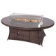 Outdoor Patio Furniture Oval 6 Seats Fire Pit Table