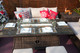 Gas Fire Rectangle Table Patio Wicker Dining Table with Sofa Set(without Barbecue plate)
