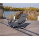 Patio Iron Rocking U-shaped Lounge Chair Set for Yard