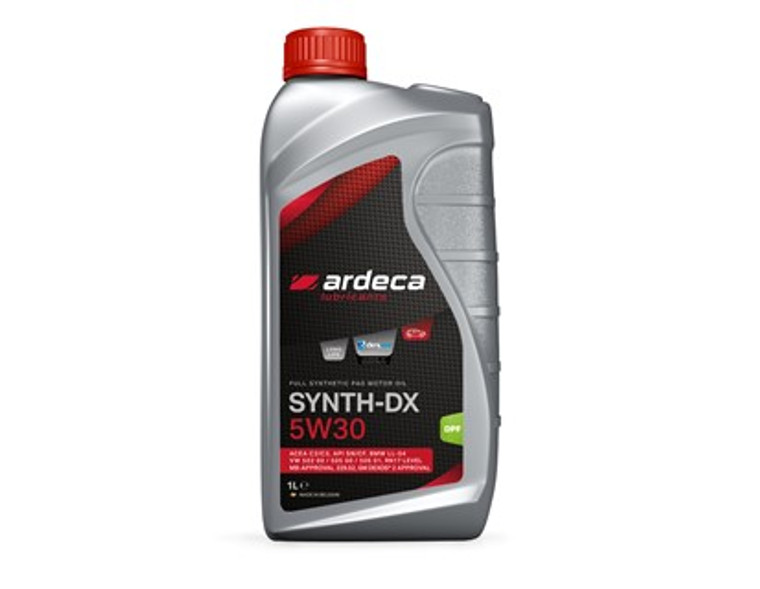 Afbeelding van ARDECA SYNTH-DX 5W30 motorolie in 60 liter verpakking.