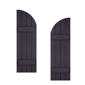Classic Board and Batten Shutter Pair with Arched Top