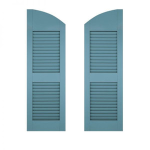 Architectural Collection Solid Arched Top With Center Rail Louvered Shutters Architectural Collection Solid Arched Top With Center Rail Louvered Shutters