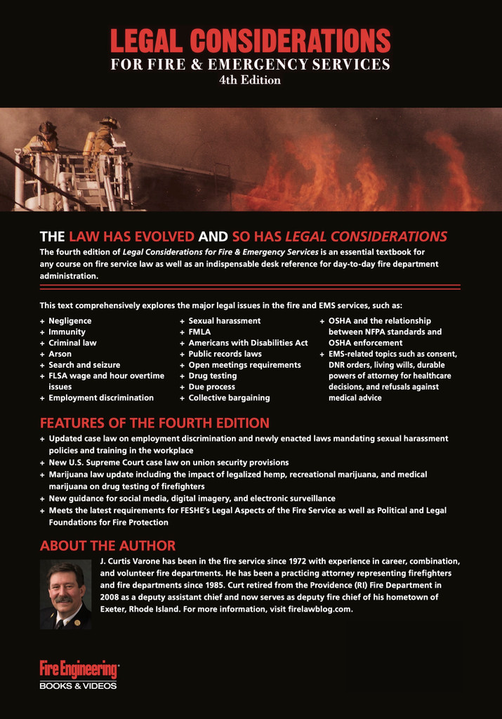 Legal Considerations for Fire & Emergency Services 4th Ed