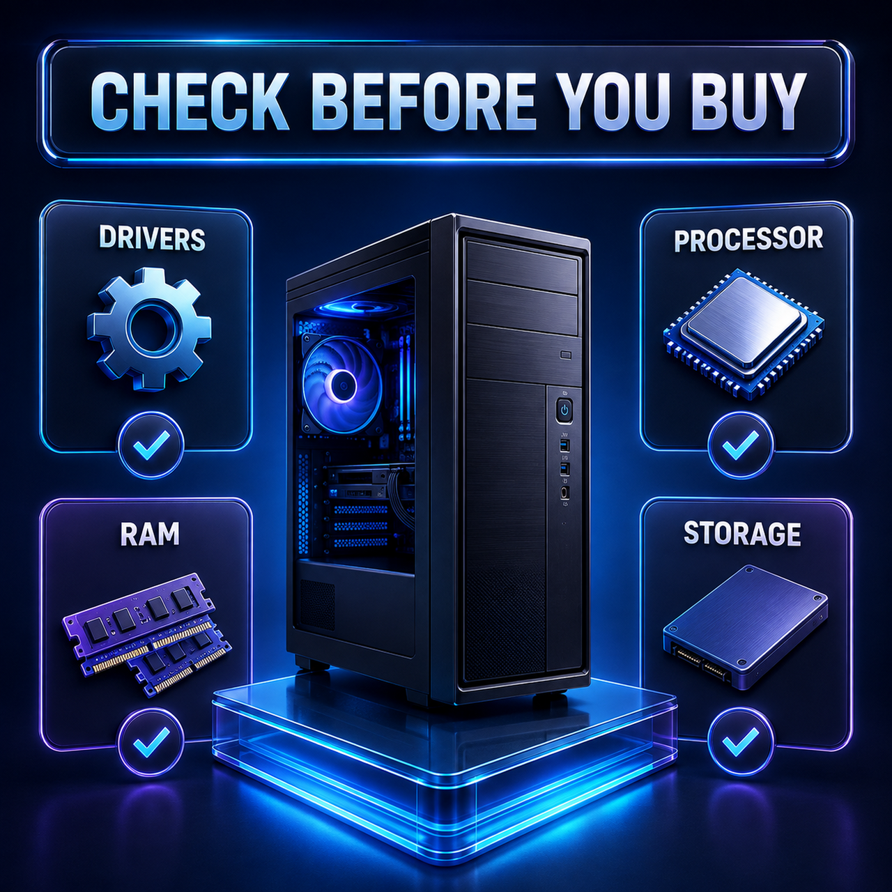 Compatibility checklist for Windows 8.1 drivers, processor, RAM and storage
