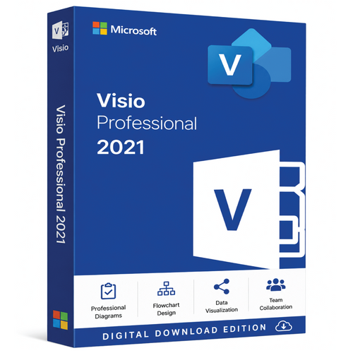 Genuine MS Visio 2021 Professional (for Windows 11 / Windows 10 / Windows Server 2019 )