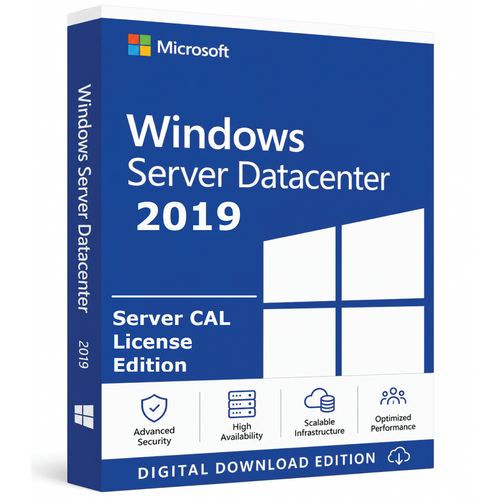 Windows Server 2019 Datacenter Server CAL bundle with a licensed host, unlimited virtual server planes and connected users and devices