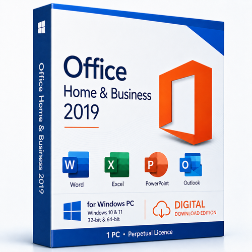 Genuine Microsoft Office 2019 Home & Business (for Windows 10 or 11) - Key for 1 PC