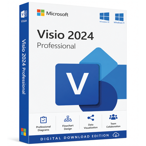 Genuine Microsoft Visio 2024 Professional (32/64 bit) (AI-Driven) (Windows 10/11 or later edition)